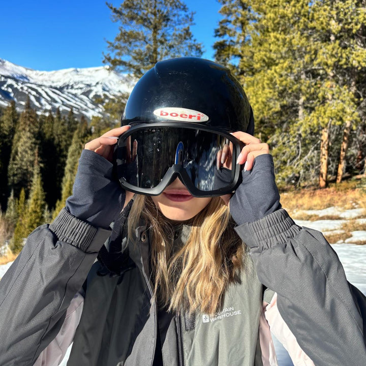 Maschera da sci da donna con lente panoramica a specchio