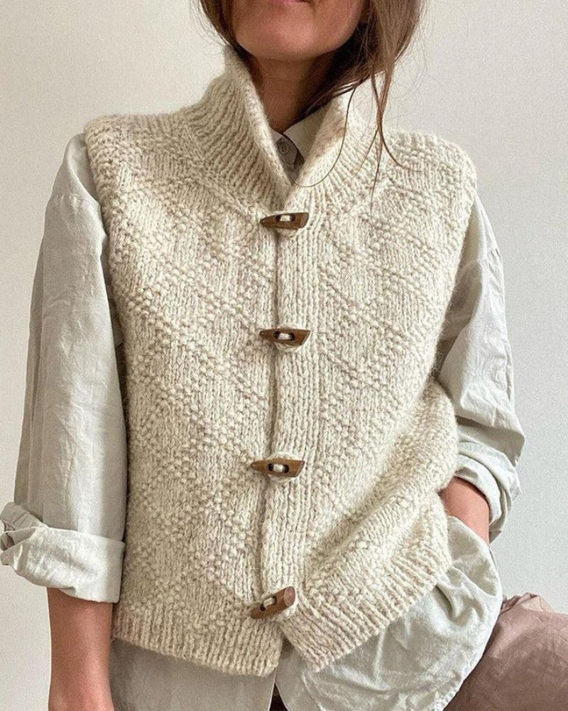 Gilet Chic Sans Manches en Maille