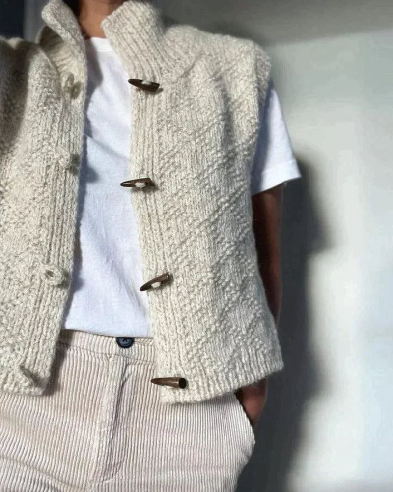 Gilet Chic Sans Manches en Maille