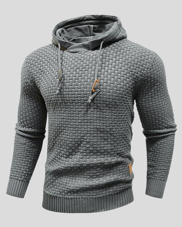 Sweat à Capuche en Maille Gaufrée à Cordon de Serrage pour Homme