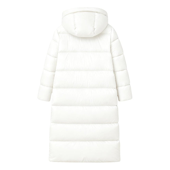 Cappotto lungo da donna in piumino con cappuccio