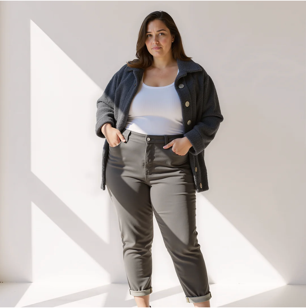 Veste Teddy Courte Femme – Coupe Décontractée, Col Pointu et Boutons