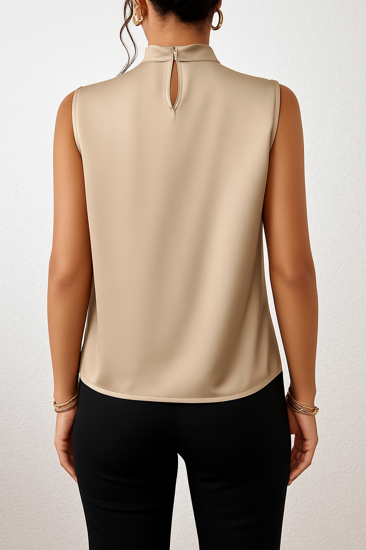 Leah | Blouse dos nu en satin pour femme | Moderne