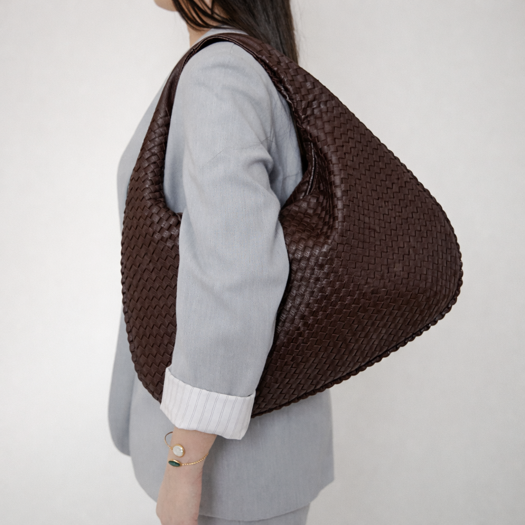 Sac Hobo Tressé Femme – Sac à Épaule en Cuir Vegan