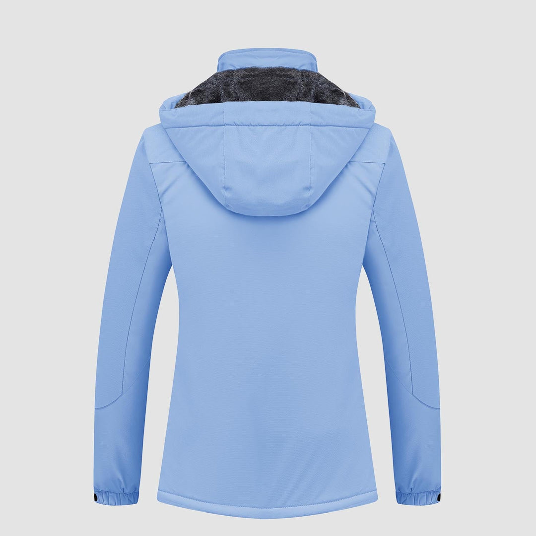 Veste de Ski Femme Doublée Polaire Imperméable Col Montant