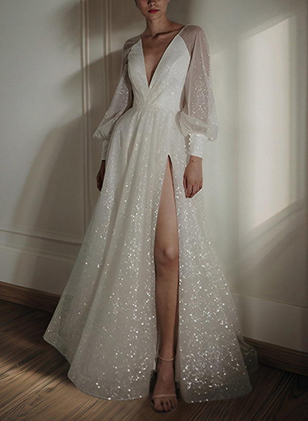 Robe De Mariée Pour Invitée Blanche À Paillettes Pour Femmes | Maxi