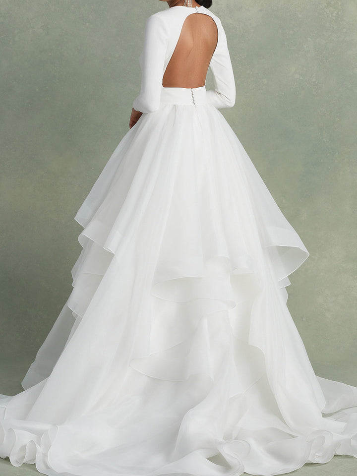 Robe De Mariée Pour Invitée Blanche À Volants Pour Femme | Maxi