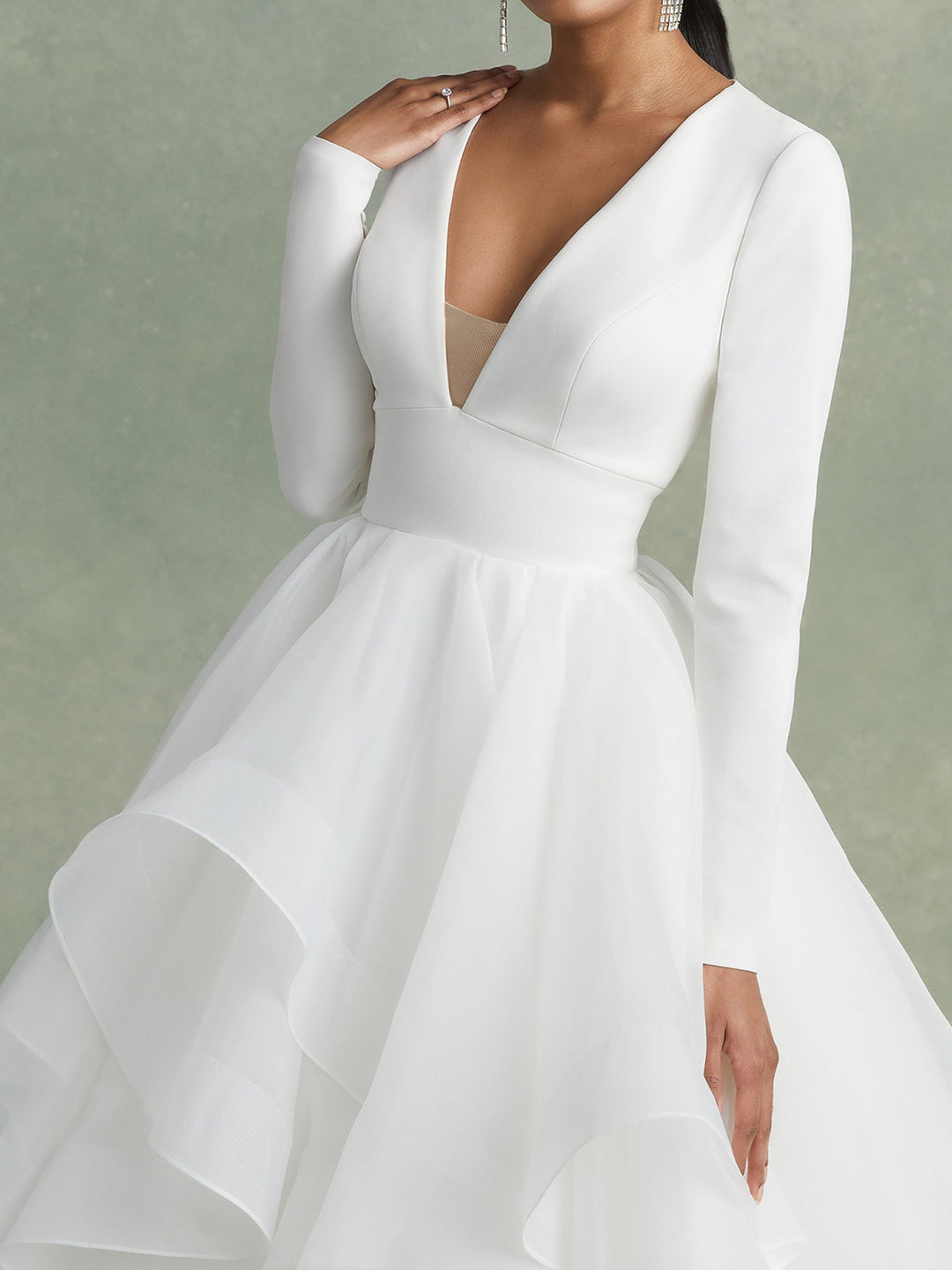 Robe De Mariée Pour Invitée Blanche À Volants Pour Femme | Maxi