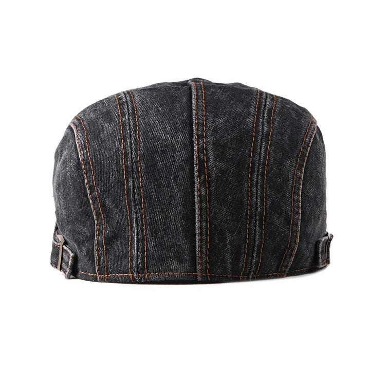 Berretto piatto da uomo in denim con cinturino regolabile