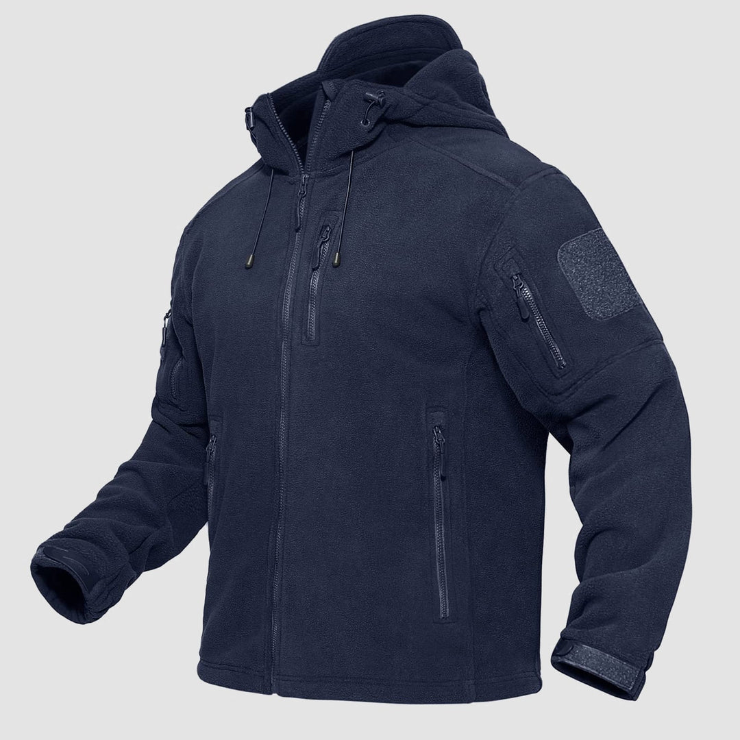 Men's Tactical Zip-Up Fleece Hooded Jacket