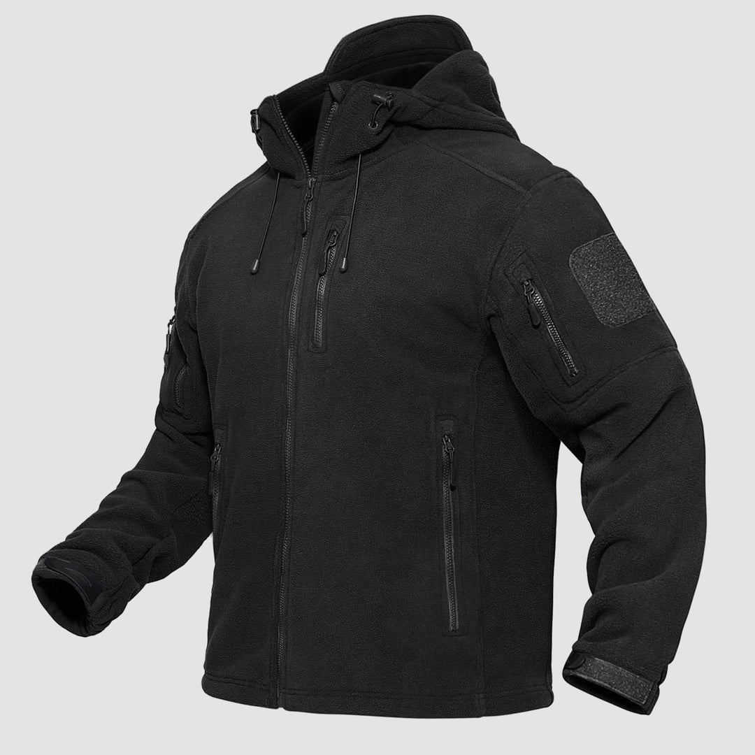 Men's Tactical Zip-Up Fleece Hooded Jacket