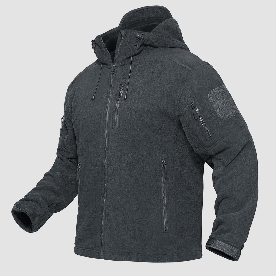 Men's Tactical Zip-Up Fleece Hooded Jacket