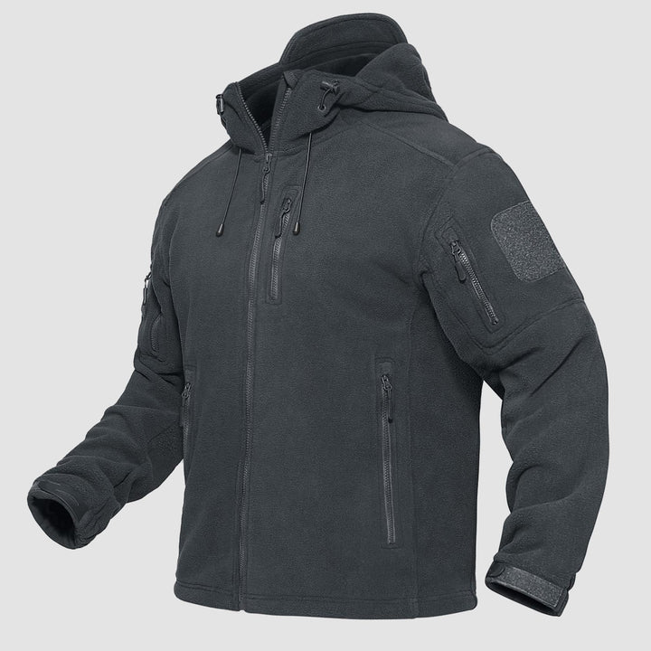 Men's Tactical Zip-Up Fleece Hooded Jacket
