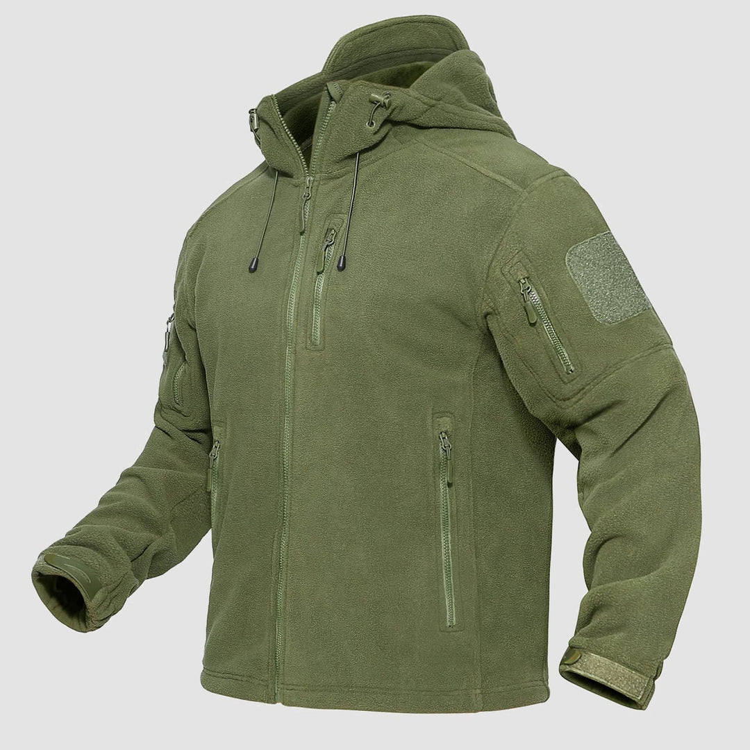 Men's Tactical Zip-Up Fleece Hooded Jacket