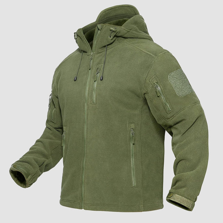 Men's Tactical Zip-Up Fleece Hooded Jacket