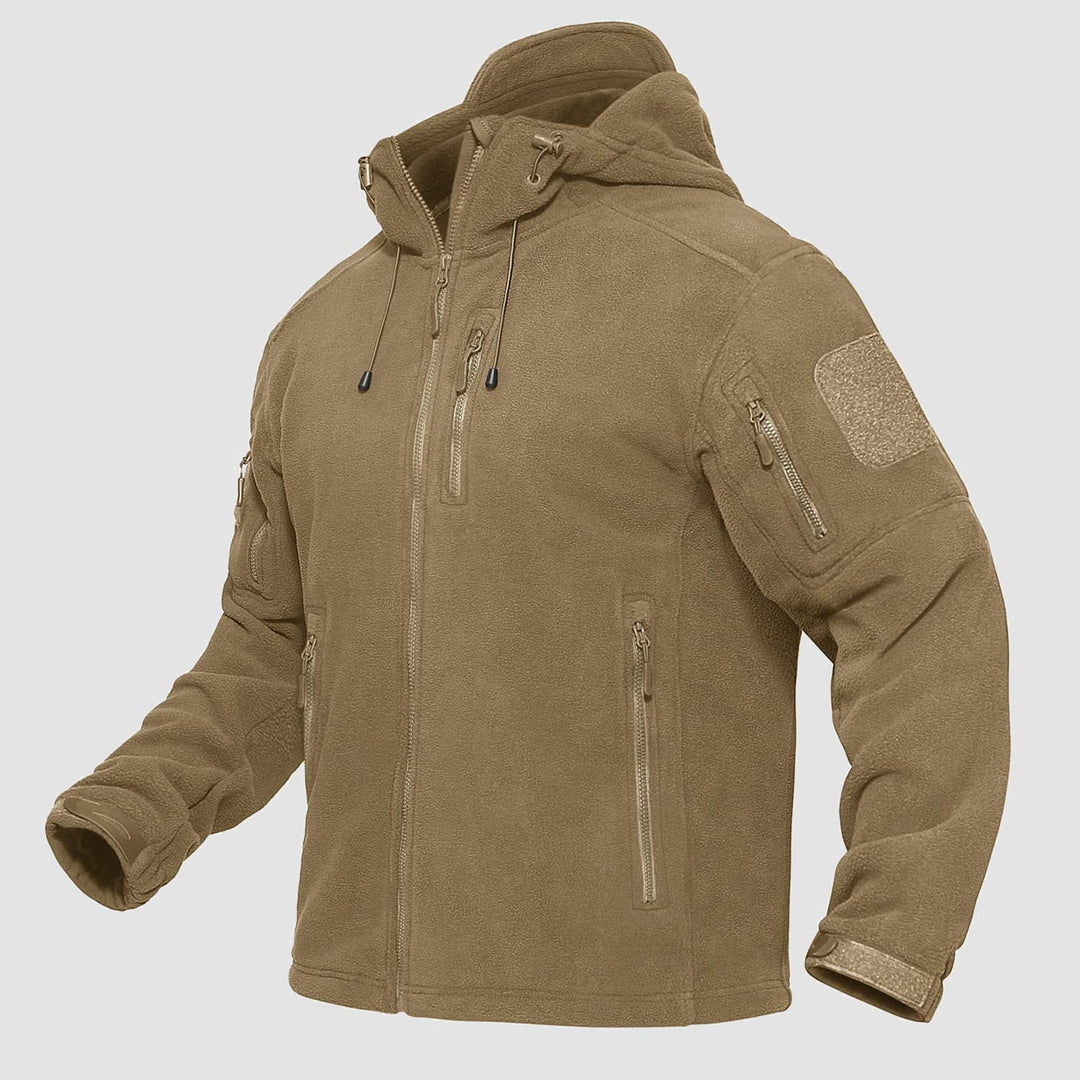 Men's Tactical Zip-Up Fleece Hooded Jacket
