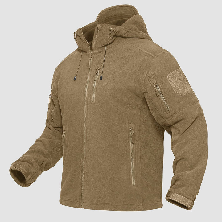 Men's Tactical Zip-Up Fleece Hooded Jacket