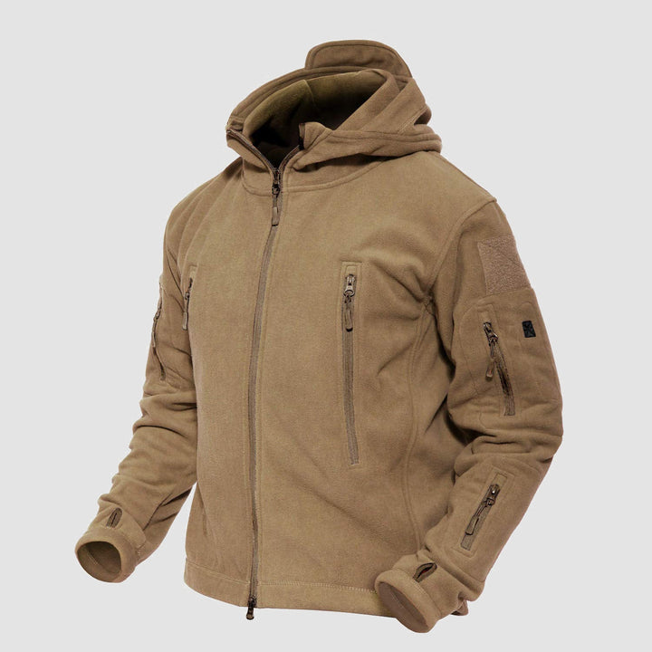 Veste Tactique Homme Polaire à Capuche Coupe Vent