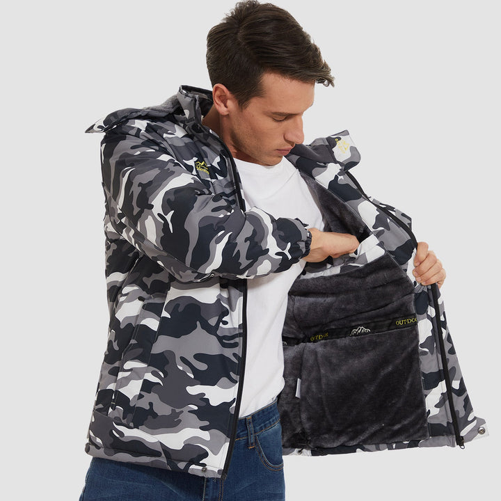 Veste de Ski Homme Doublée Polaire à Capuche