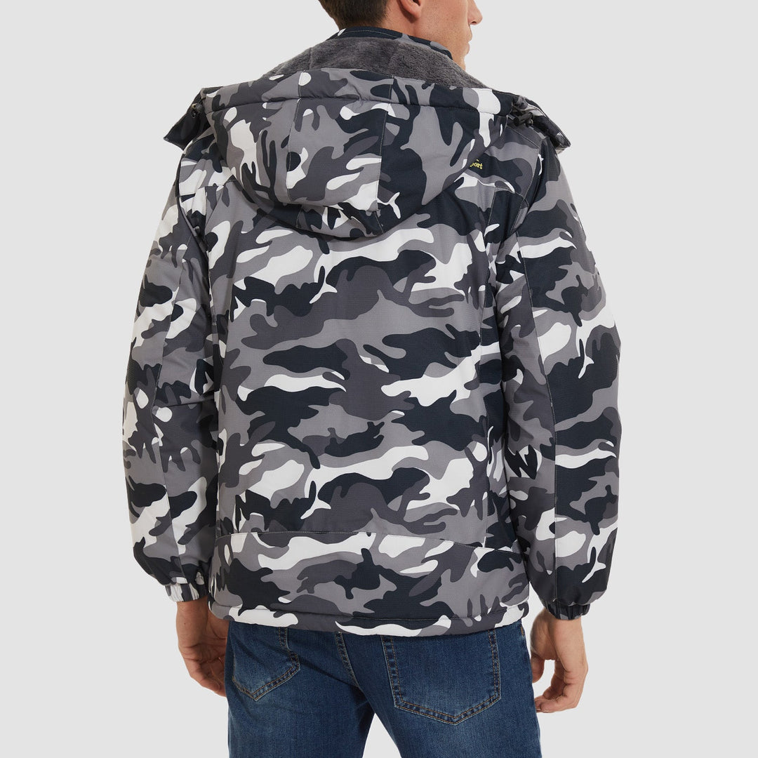 Veste de Ski Homme Doublée Polaire à Capuche