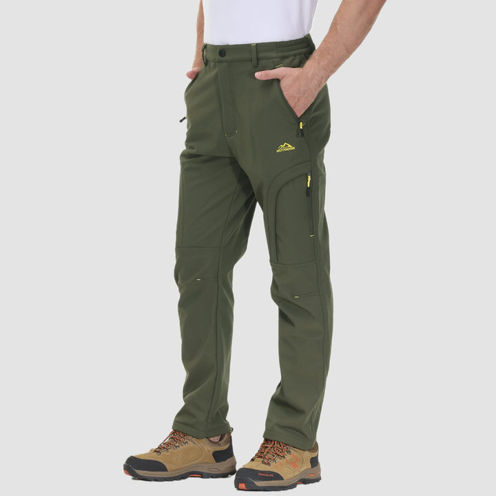 Pantalon de Randonnée Homme Doublé Polaire Déperlant