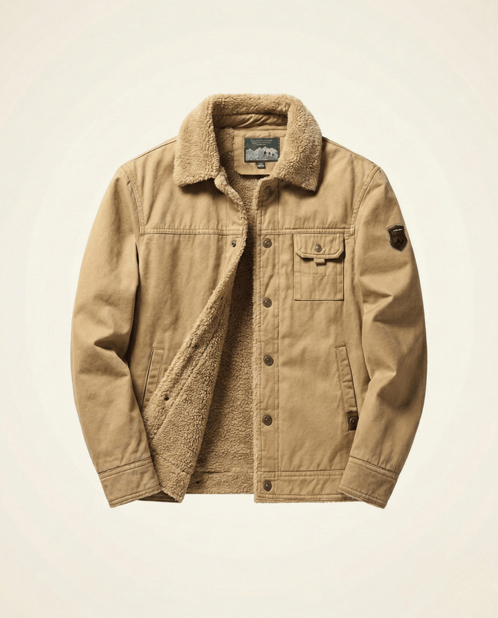 Veste en Jean Homme Doublée Sherpa Col Rabattu