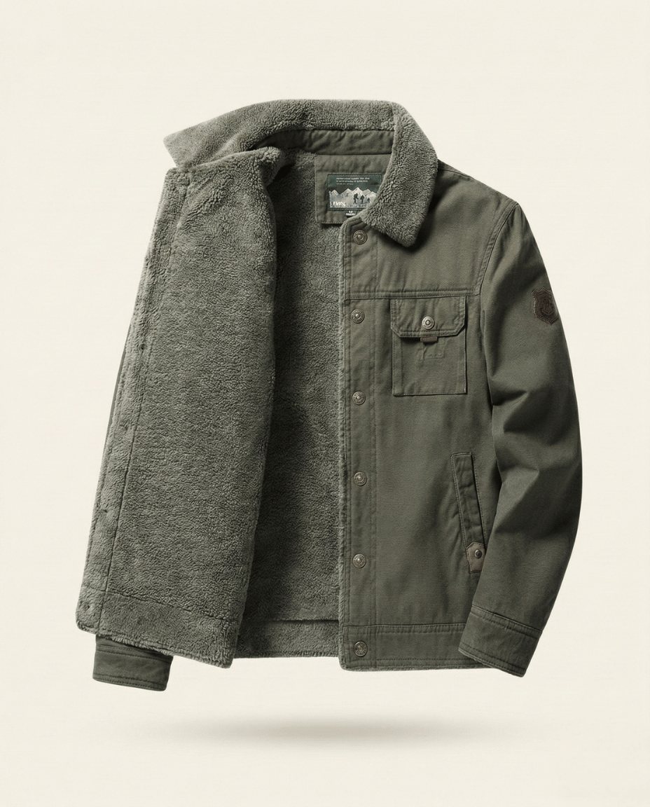 Veste en Jean Homme Doublée Sherpa Col Rabattu