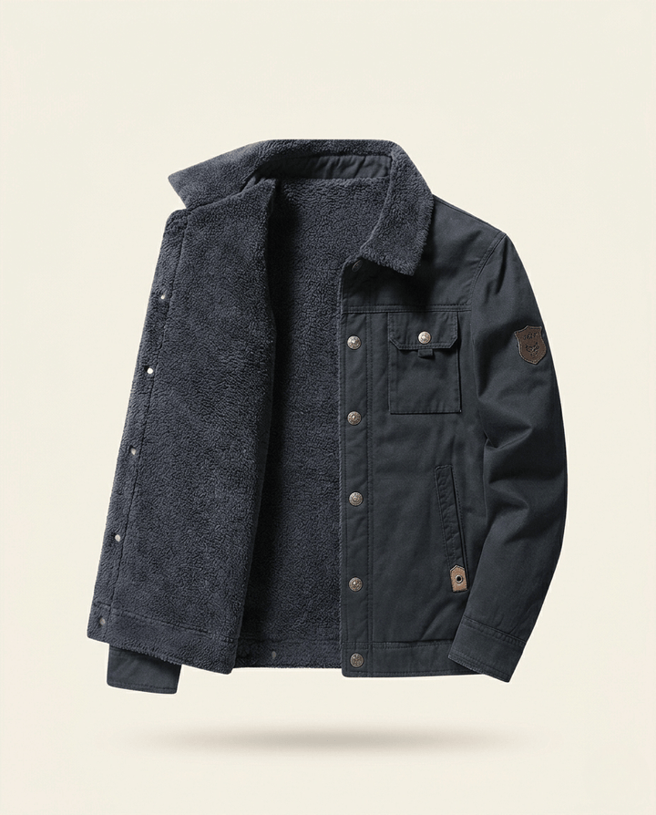 Veste en Jean Homme Doublée Sherpa Col Rabattu