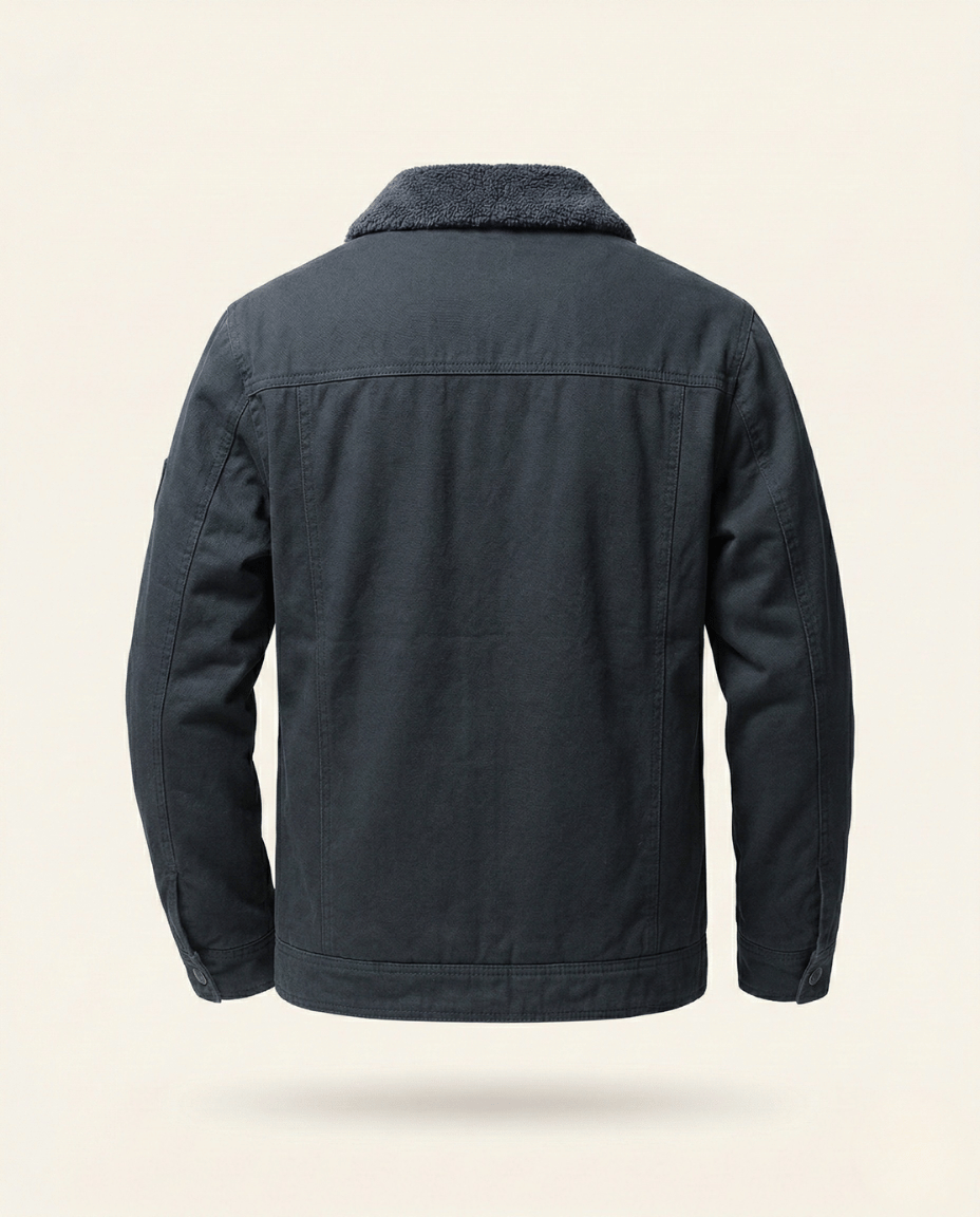 Veste en Jean Homme Doublée Sherpa Col Rabattu
