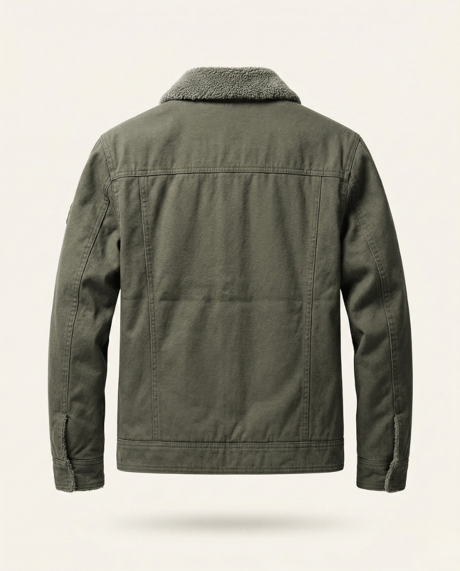 Veste en Jean Homme Doublée Sherpa Col Rabattu