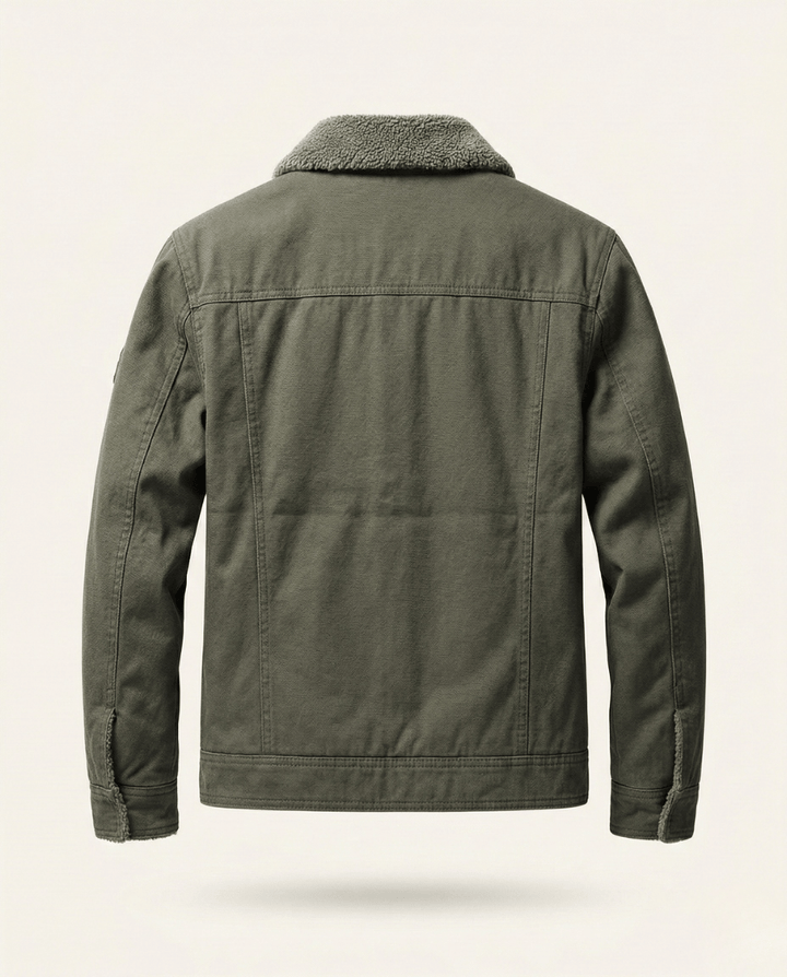 Veste en Jean Homme Doublée Sherpa Col Rabattu