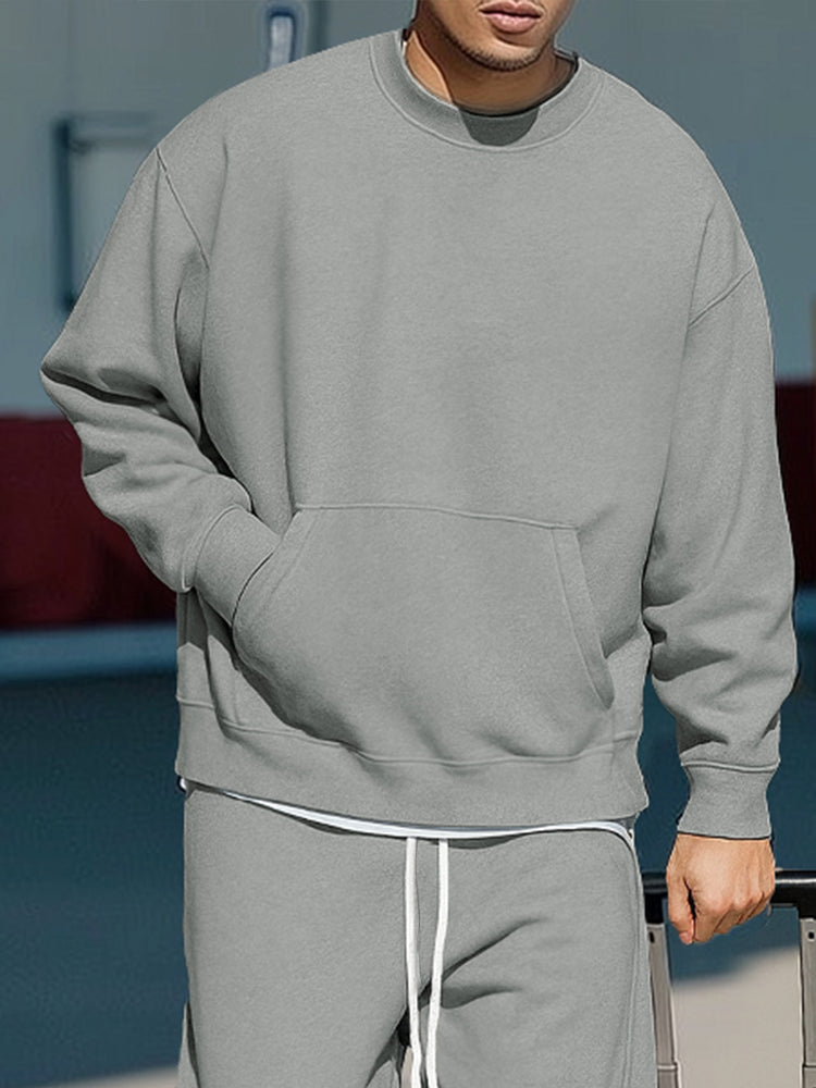 Ensemble Sweat Homme Col Rond Poche Kangourou Et Jogger