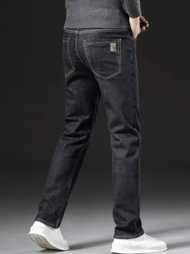 Herenjeans met fleecevoering en rechte pijpen