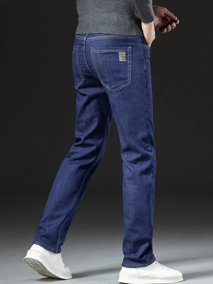Herenjeans met fleecevoering en rechte pijpen