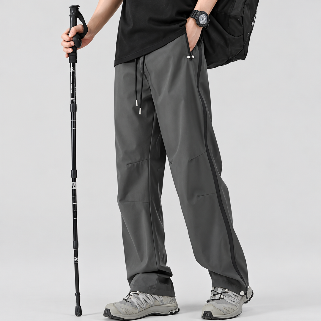 Men's Water-Repellent Windproof Rain Pants with Side Zippers