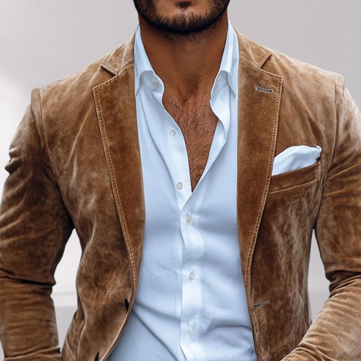 Blazer Cintré à Revers Étroits