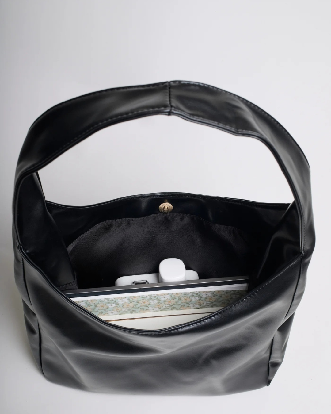 Women's Vegan Leather Hobo Handbag with a Wide Strap