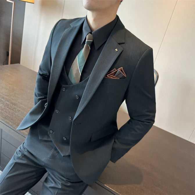 Costume Invité De Mariage 3 Pièces Structuré À 1 Bouton Pour Homme | Moderne