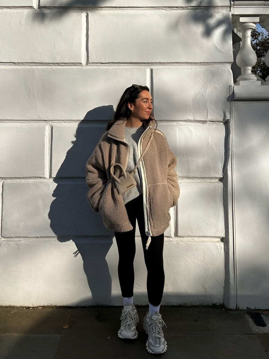 Women's Teddy Hooded Coat with Full Zip, Relaxed Fit and Pockets