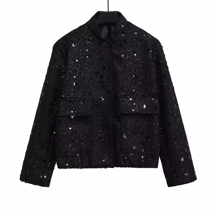 Veste De Femme Manches Longues Pailletten | Court