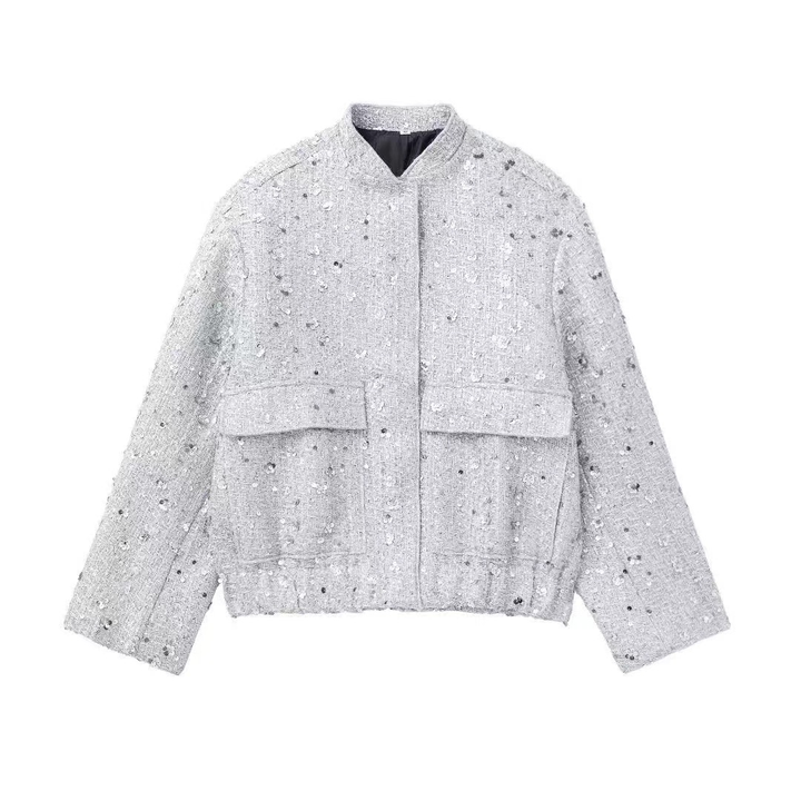 Veste De Femme Manches Longues Pailletten | Court