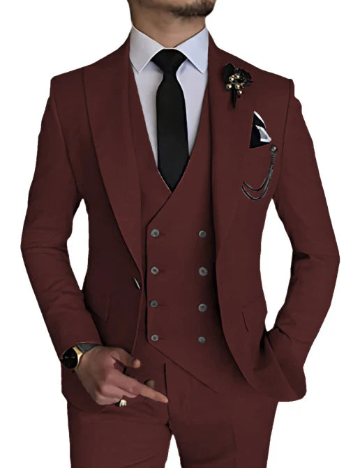 Costume 3 Pièces À Double Boutonnage Invité De Mariage Pour Homme | Tenue De Cérémonie