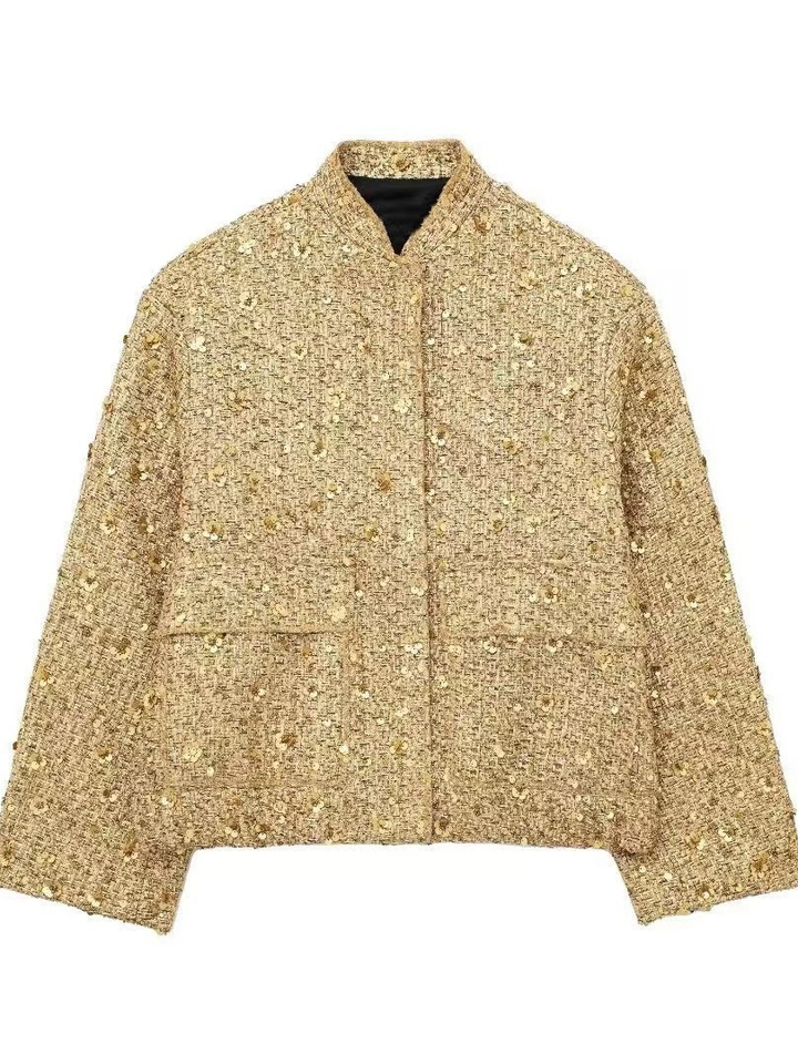 Veste De Femme Manches Longues Pailletten | Court