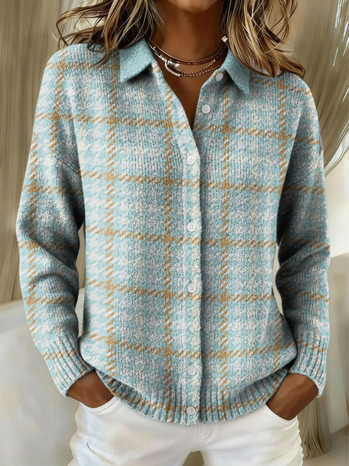 Camicia da donna a quadri in flanella – misto cotone e abbottonata