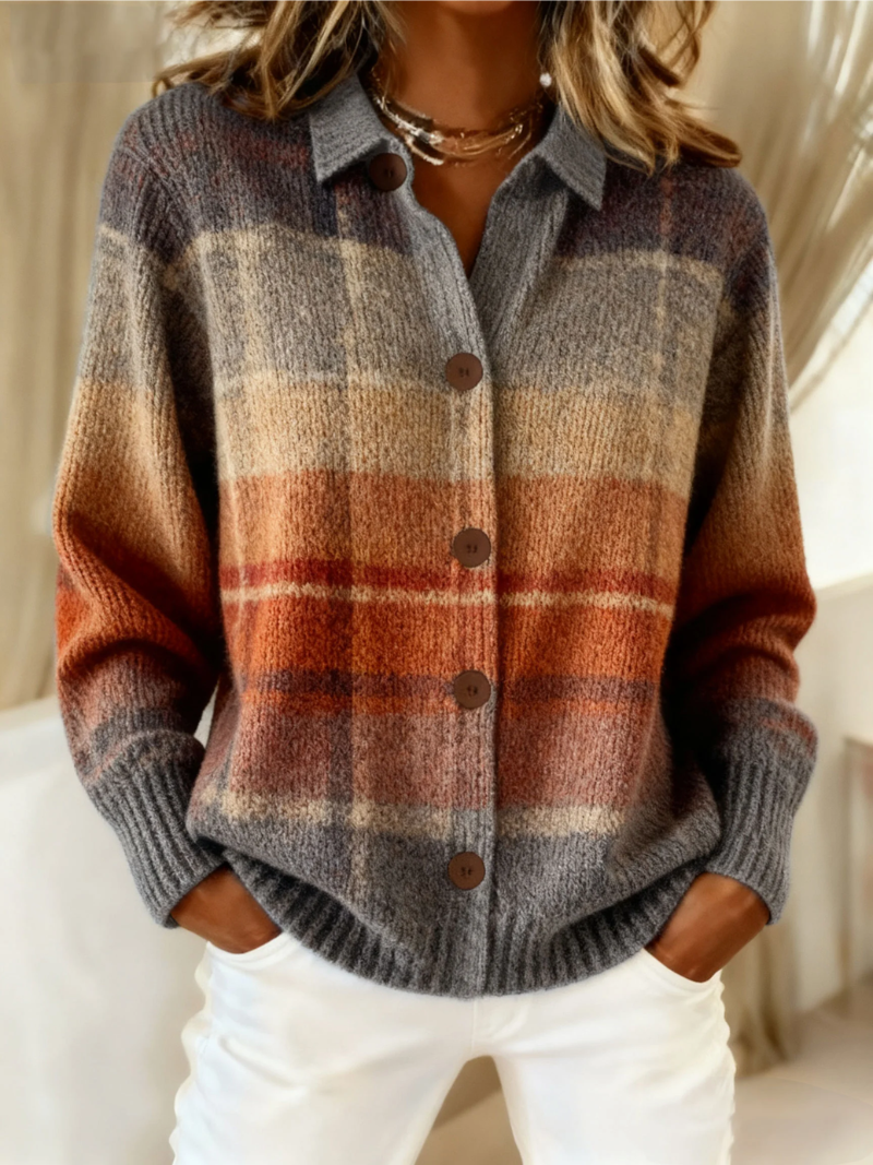 Camicia da donna a quadri in flanella – misto cotone e abbottonata