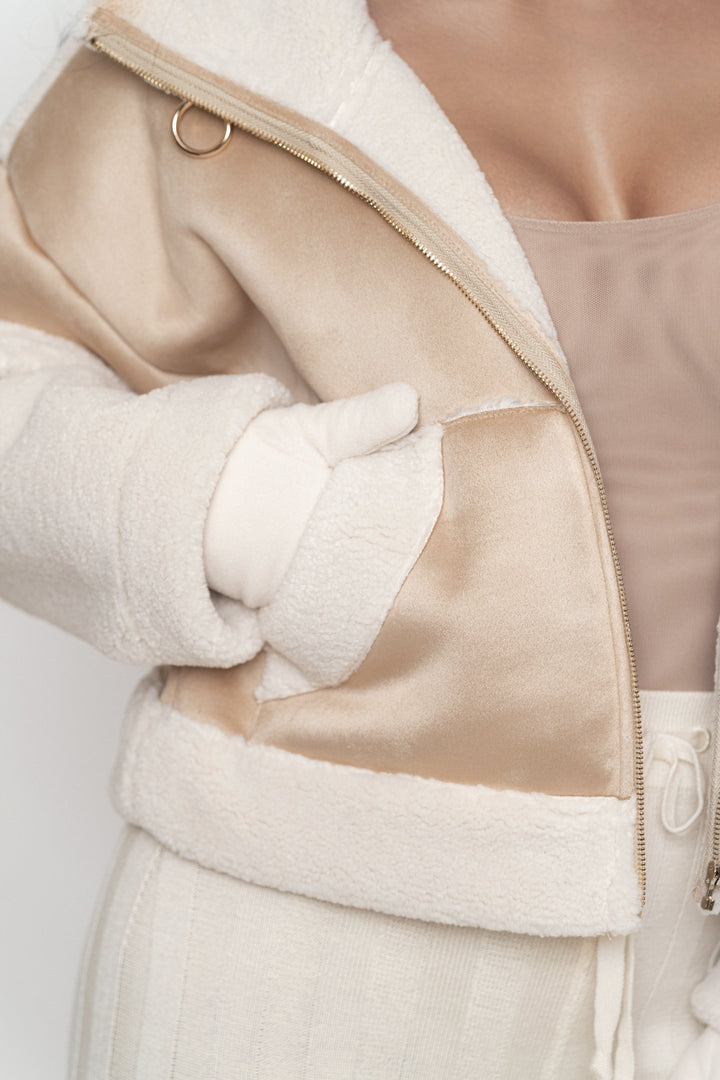 Women's High-Neck Sherpa and Faux Suede Vest