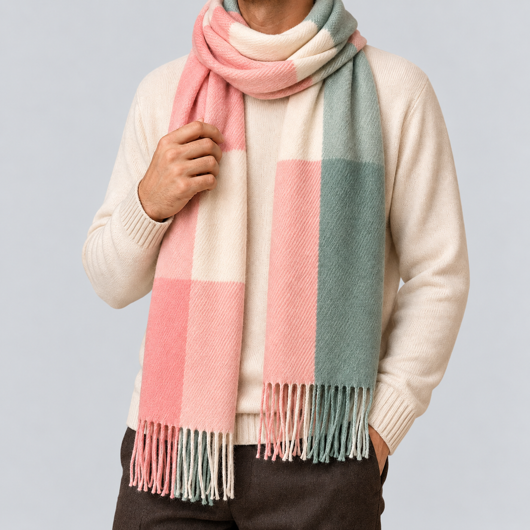 Unisex Oversized Woven Fringed Scarf