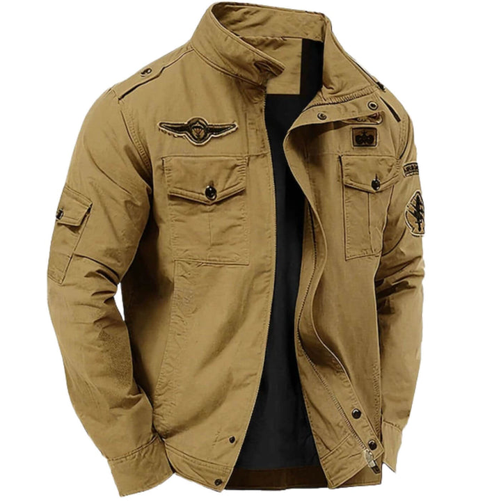 Veste Cargo Homme en Coton – Col Montant Style Militaire