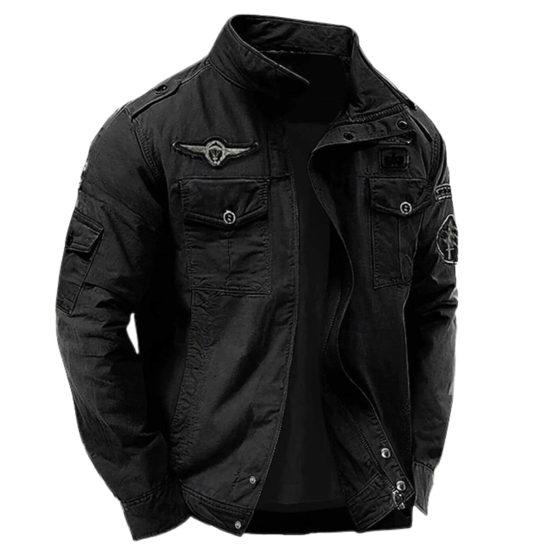 Veste Cargo Homme en Coton – Col Montant Style Militaire