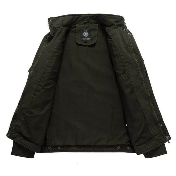 Veste Cargo Homme en Coton – Col Montant Style Militaire